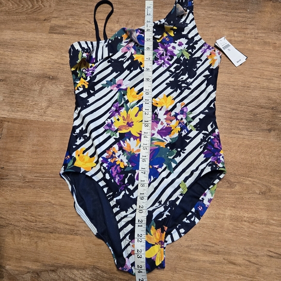 NWT! GAP Yellow and Purple One Piece Swimsuit Floral Design - Picture 4 of 5